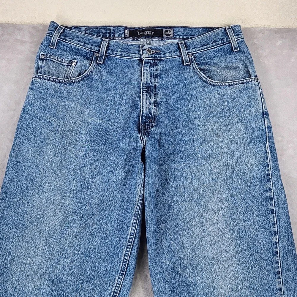 Vintage Levis SilverTab Baggy Jeans Mens 36x34 Medium Wash Blue 44570 90s
